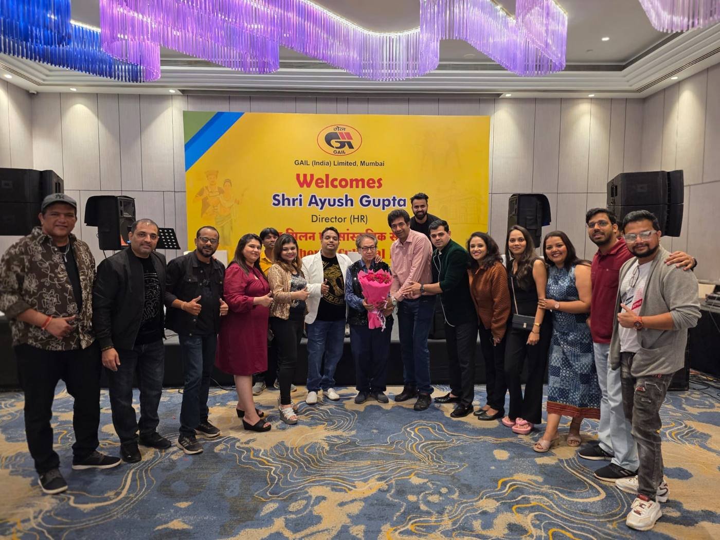 Hits Melody team with Shri Ayush Gupta, Director (HR), at a GAIL (India) Limited event in Mumbai